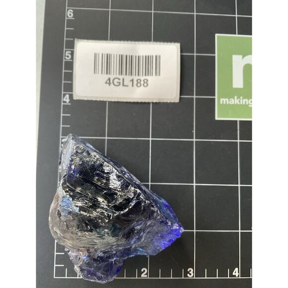 Cobalt Art Glass Cullet Glowing Manganese Slag Glass #4GL188 - Picture 8 of 8